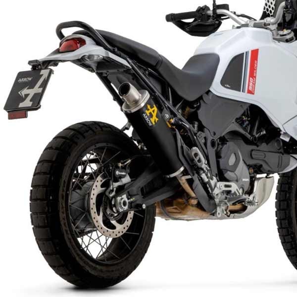 Indy Race EVO silencieux aluminium foncé Arrow Ducati Desert X 950 2022-2024