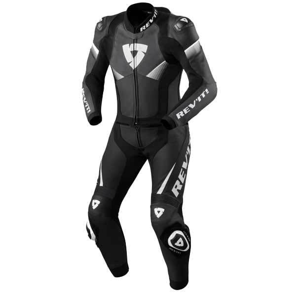 Revit Argon 2 black white two piece motorcycle suit