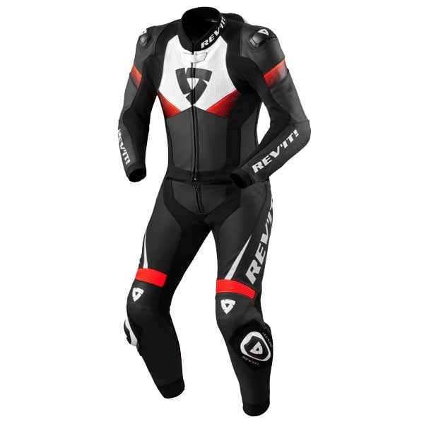 Revit Argon 2 black red two piece motorcycle suit
