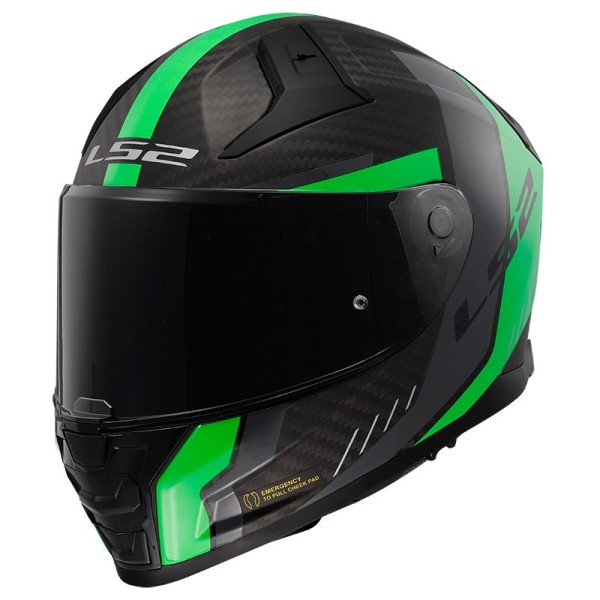 Ls2 Vector 2 Carbon Grid helmet green