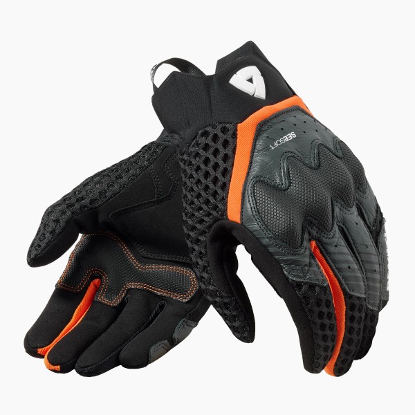 Revit Veloz Handschuhe schwarz orange