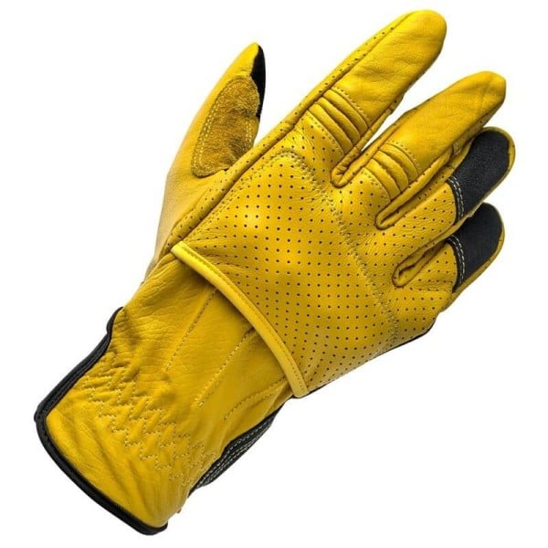 Motorcycle gloves Biltwell Borrego gold black