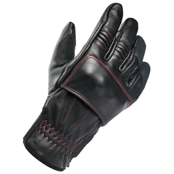 Motorcycle gloves Biltwell Belden black red