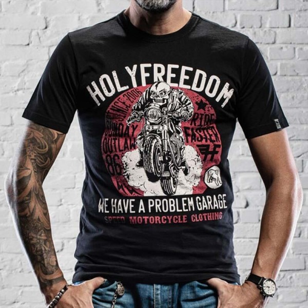 T-shirt Holy Freedom Sunday Outlaw nera