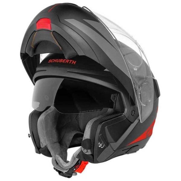Schuberth C4 Pro Merak Red Black Grey Modular Flip Up Front Motorcycle Helmet