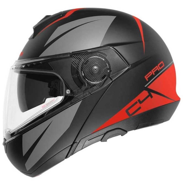 Schuberth C4 Pro Merak red flip-up helmet