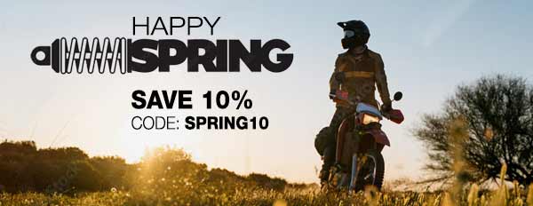 Offers discount code for motorcycle clothing and helmets