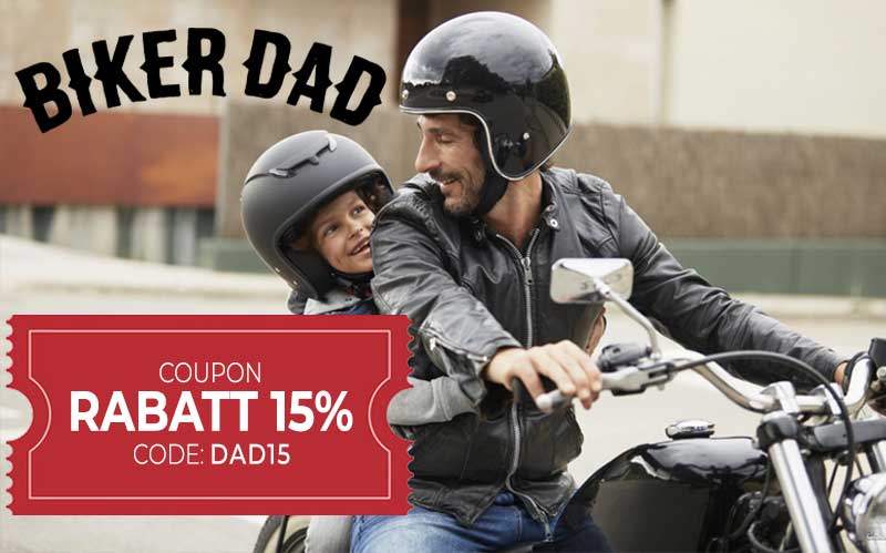 15 % Rabatt auf Helme, Bekleidung und Motorradzubehör