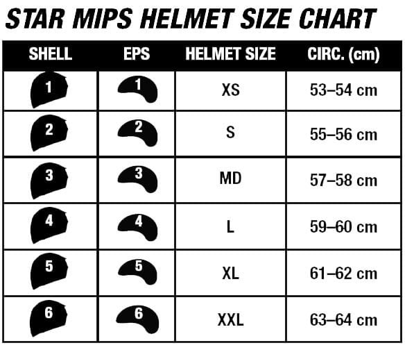 Bell Helmets Size Chart STAR MIPS